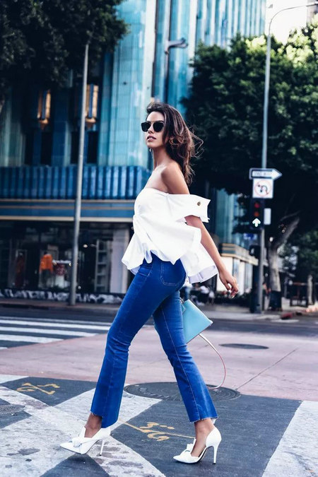 牛仔裤高跟鞋不败的经典组合